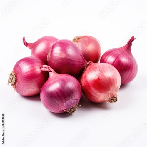 Onion and garlic with white background 