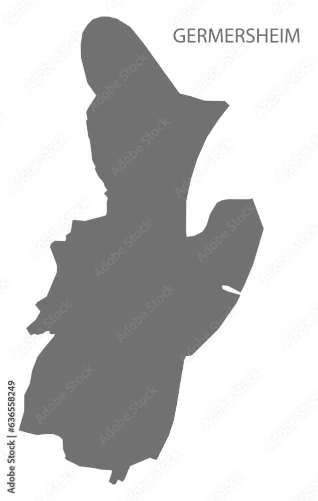 Naklejka premium Germersheim German city map grey illustration silhouette shape
