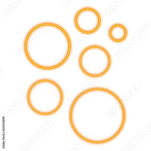  Scattered Orange Circles with Glow Effect