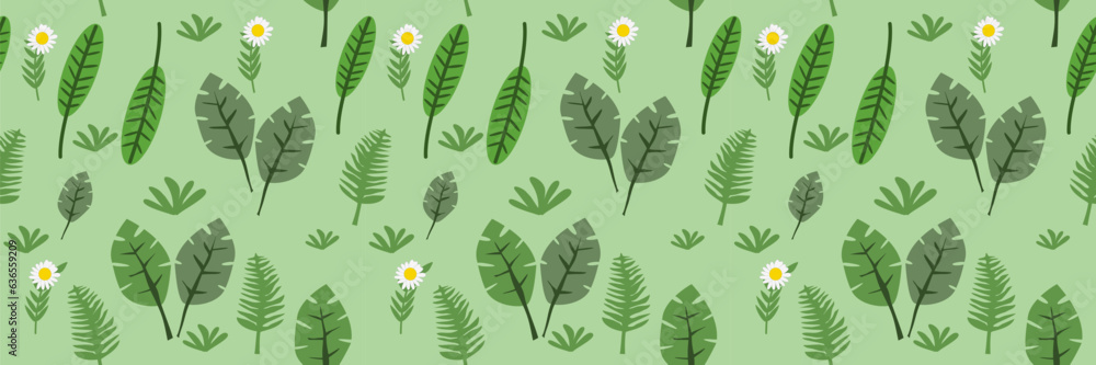 Seamless vector pattern with herbs, with black hand-drawn line with leaves fabric seamless patterns The geometric pattern with lines. Seamless vector background.