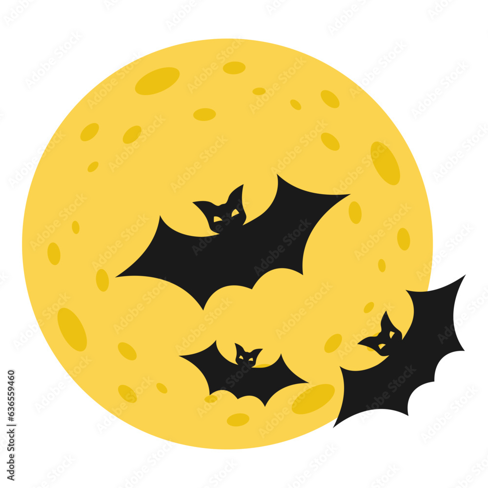 Halloween Moon With Bat