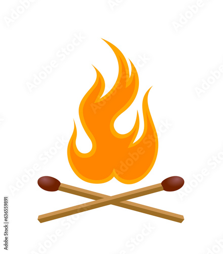 The fire symbol with matches.