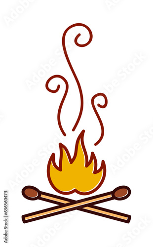 The fire symbol with matches.