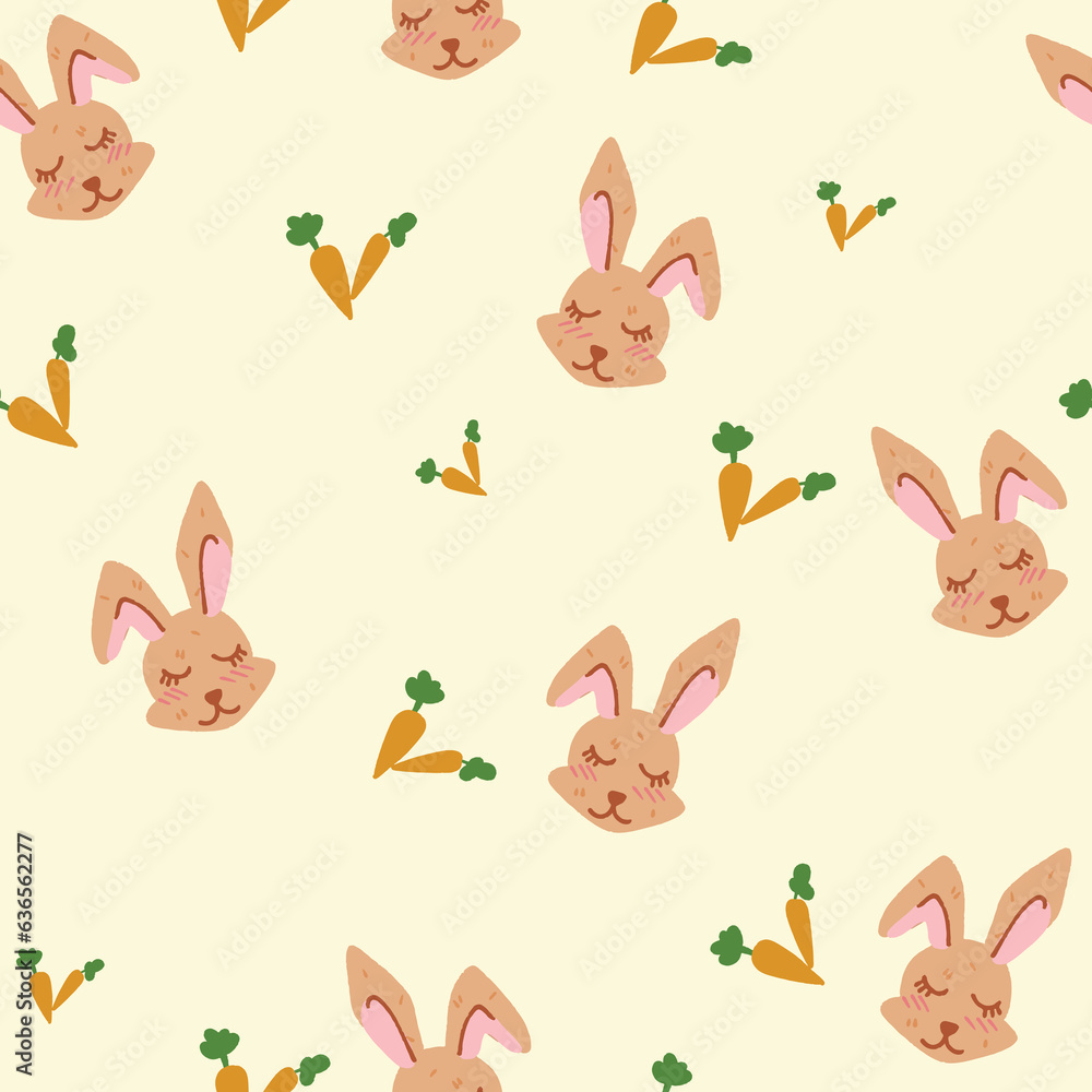 Seamless pattern rabbit for background
