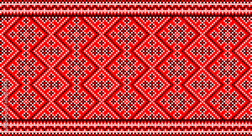 Seamless pattern of Ukrainian ornament in ethnic style, identity, vyshyvanka, embroidery for print clothes, websites, banners