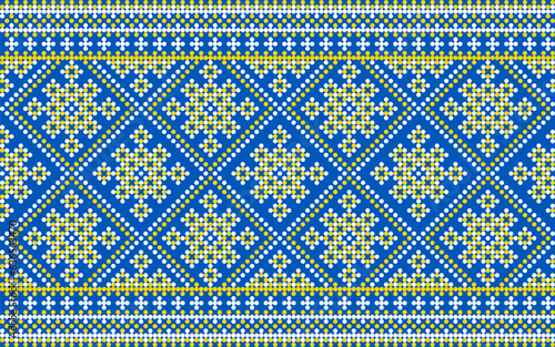 Seamless pattern of Ukrainian ornament in ethnic style, identity, vyshyvanka, embroidery for print clothes, websites, banners