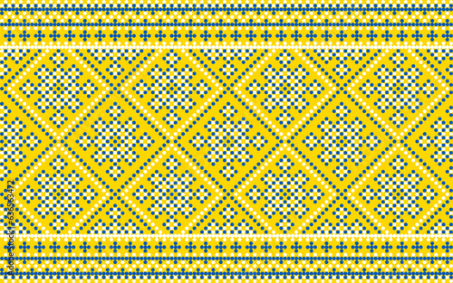 Seamless pattern of Ukrainian ornament in ethnic style, identity, vyshyvanka, embroidery for print clothes, websites, banners