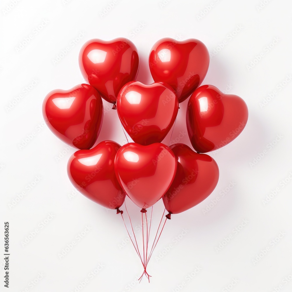 bright heart red balloons