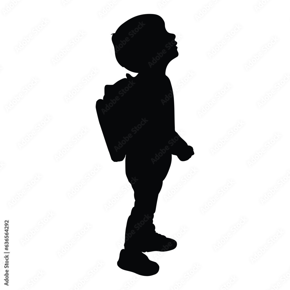 a child silhouette vector, back to school