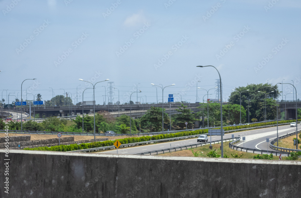 View of Southern Highway bridges, crossroads and overpasses Sri Lanka,