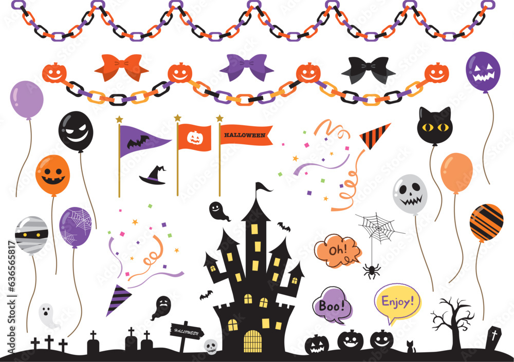 Fototapeta premium ハロウィンのイラストセット