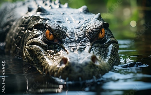 Crocodile in the Pond. AI