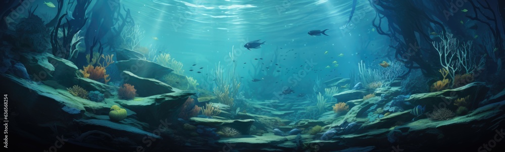 Underwater sealife banner