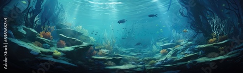 Underwater sealife banner © kramynina