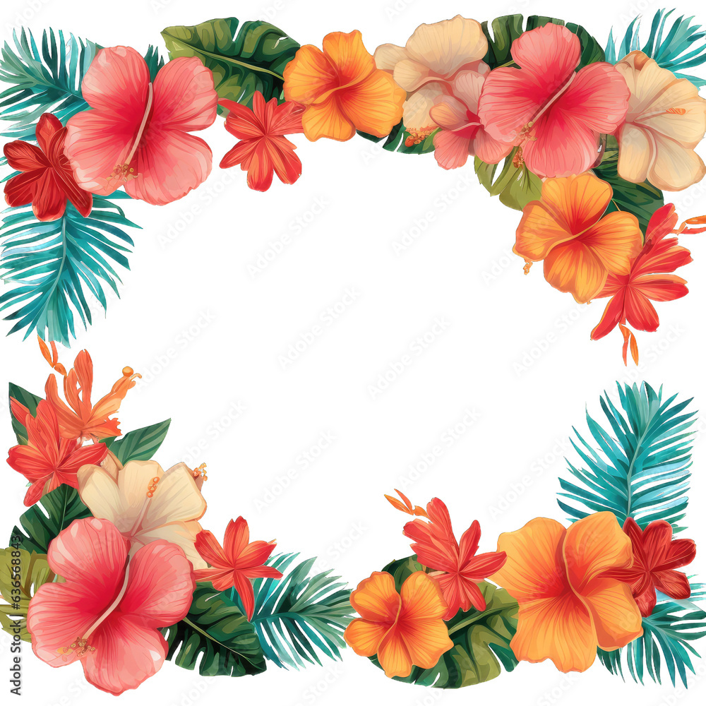 Summer Frame. Transparent Inside and Background. Summer Frame. Transparent Inside and Background.