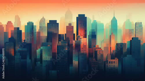 Urban Cityscape in Risography Style © M.Gierczyk