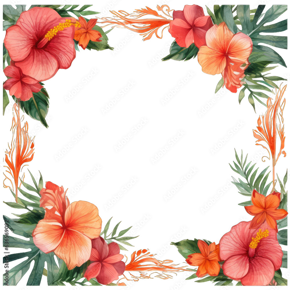 Obraz premium Summer Frame. Transparent Inside and Background.