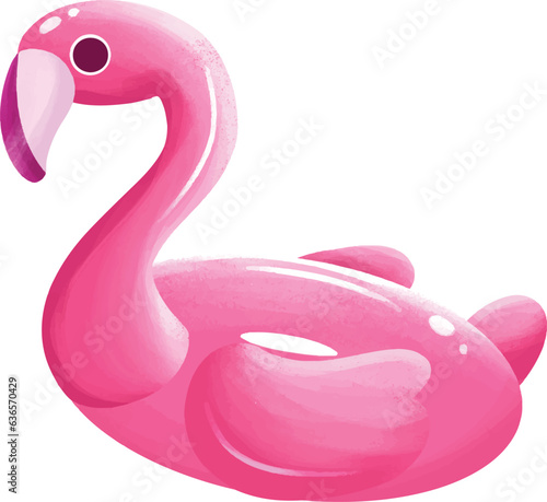  Summer flamingo float in texture illustration