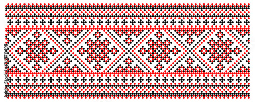 Vector illustration of Ukrainian ornament in ethnic style, identity, vyshyvanka, embroidery for print clothes, websites, banners