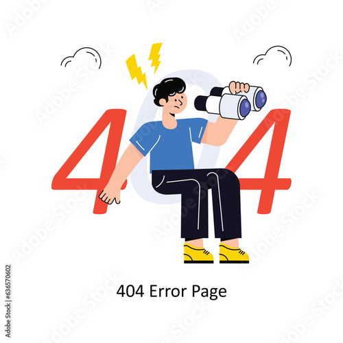 404 Error Page Connection Flat Style Design Vector illustration. Stock illustration