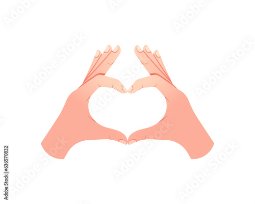 Two hands in the shape of a heart isolated on a white background.