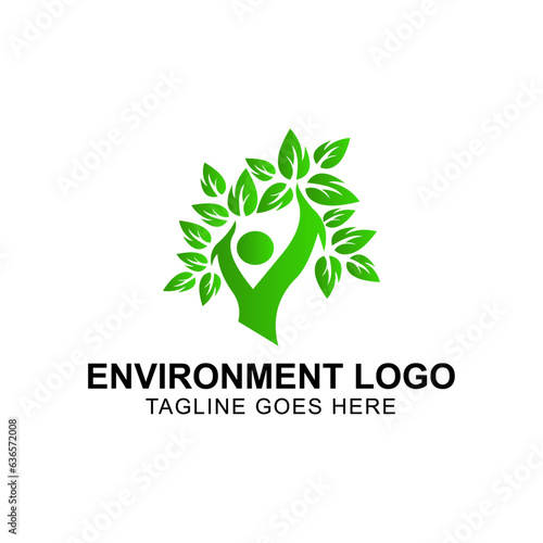 Natural logo element design, leaf, green, environment vector illustration