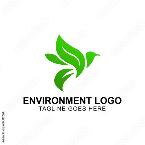 Natural logo element design, leaf, green, environment vector illustration