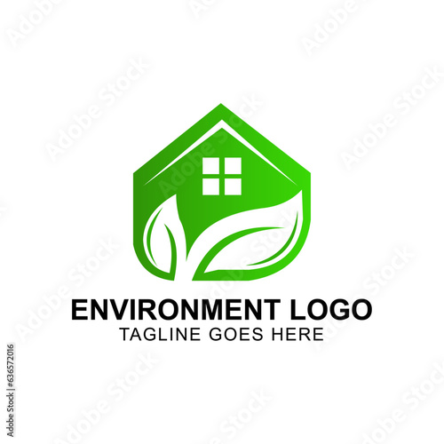 Natural logo element design, leaf, green, environment vector illustration