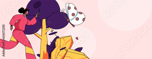 Vector internet operation illustration of people exercising and running healthy
