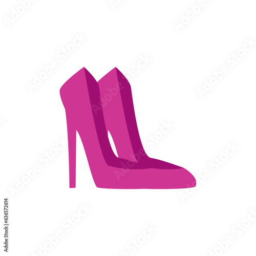 Vector female pink highheeled shoes