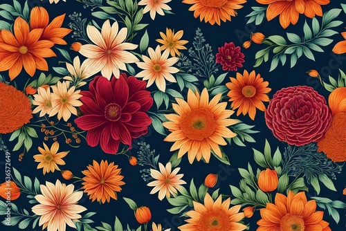 seamless pattern with flowers