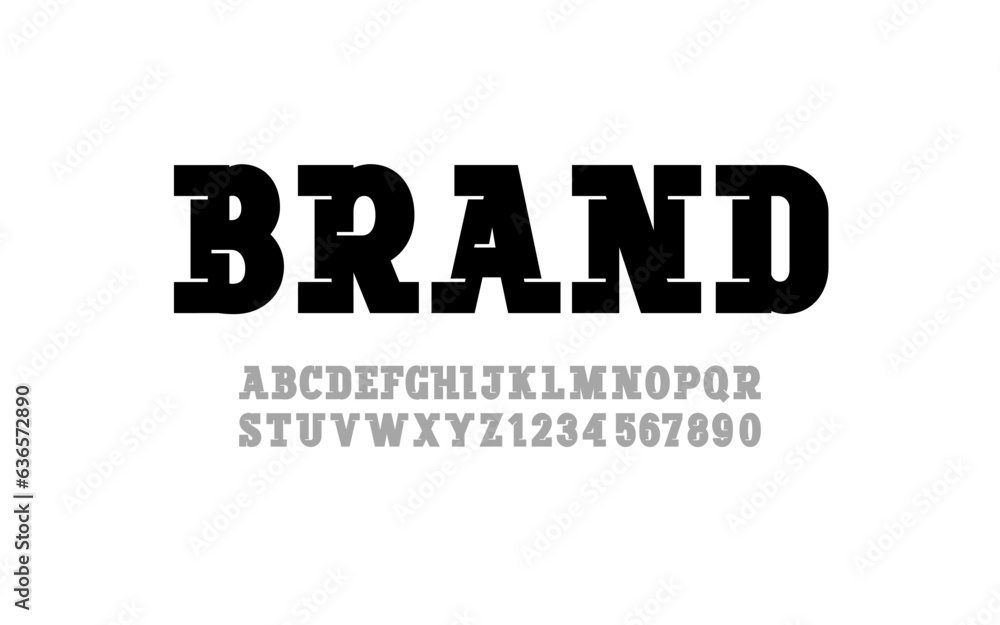 Trendy slab serif bold alphabet font, uppercase from A to Z, vector illustration 10EPS Trendy slab serif bold alphabet font, uppercase from A to Z, vector illustration 10EPS