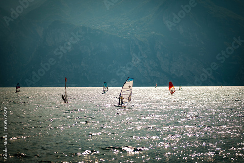 Photography kite surfing on the beach