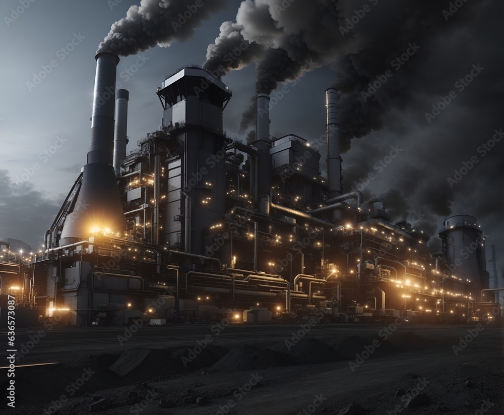 Coal thermal power industry has smoke that causes environmental