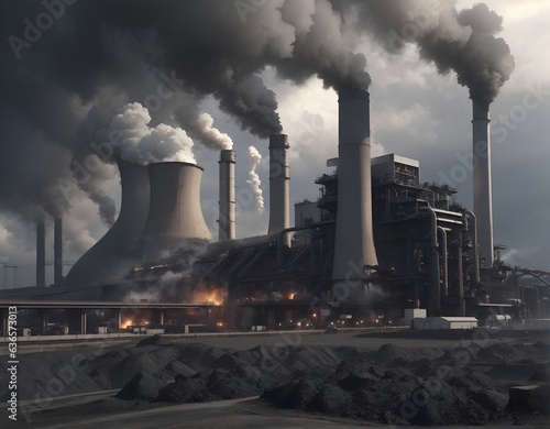 Coal thermal power industry has smoke that causes environmental
