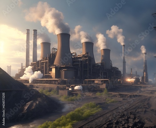 Coal thermal power industry has smoke that causes environmental