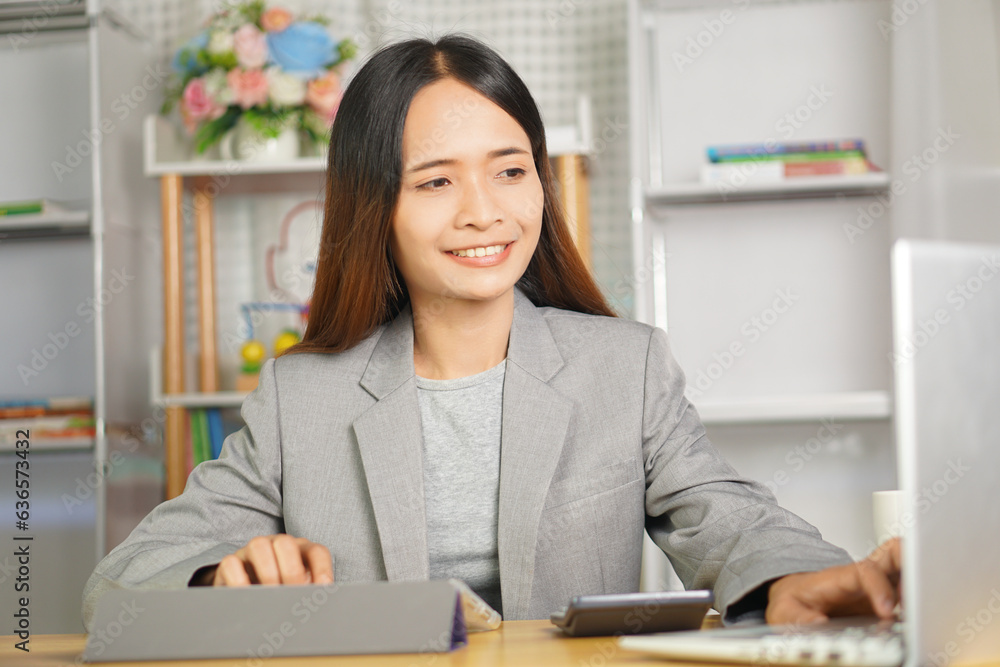 happy business woman from higher sales and profits happy business woman from higher sales and profits