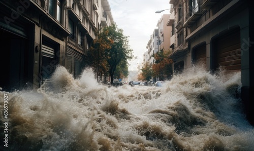 Photo of a flooded street after heavy rainfall