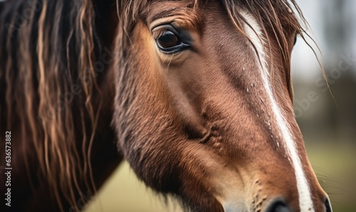 Photo of a mesmerizing close-up of a brown horse's enchanting eye