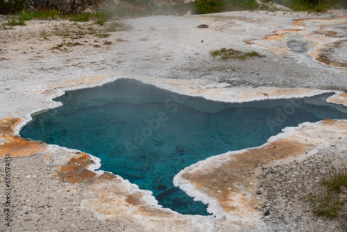 Geothermal pools at Old Faithful in Yellowstone National Park 