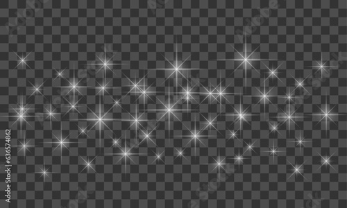 Vector stars shine with special light sparkling magical dust particles