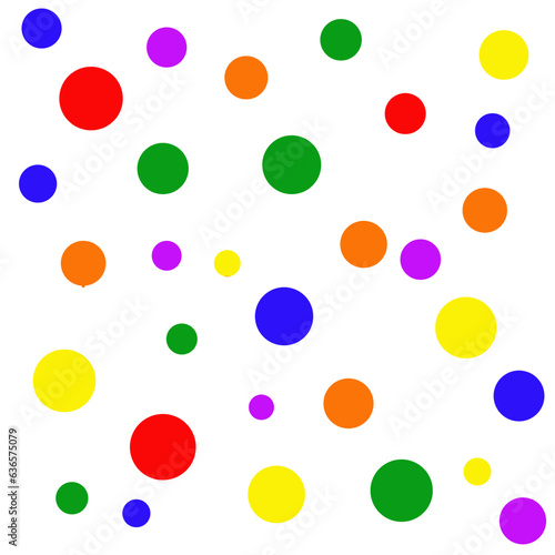 Multicolored circles on a white background