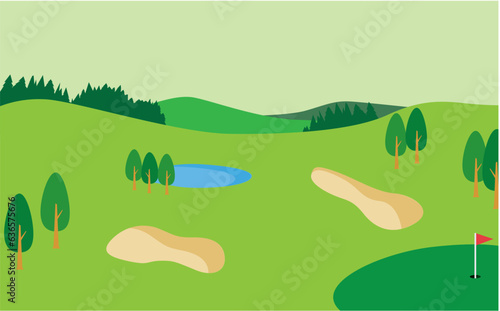 ゴルフ場の背景イラスト