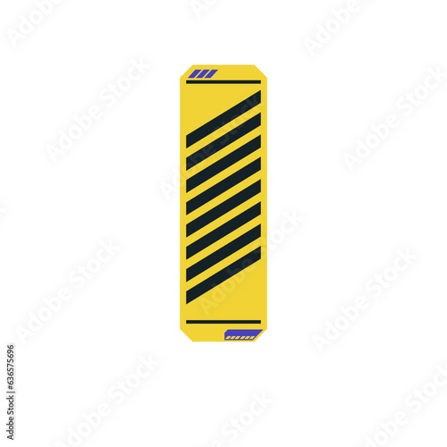 Cyberpunk decal. Vector sticker, label in futuristic style. Sci fi signs, symbols.