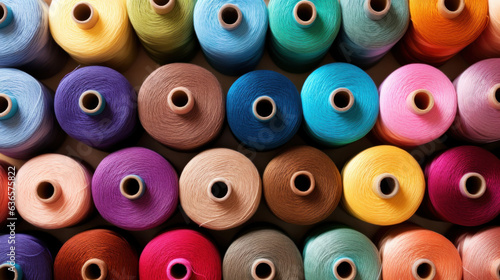 Bobbins with colored thread for industrial textile machines