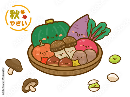 秋の野菜のイラスト