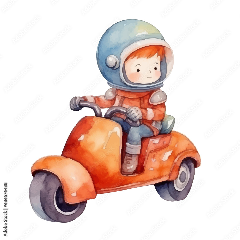 astronaut watercolor illustration, generative AI astronaut watercolor illustration, generative AI