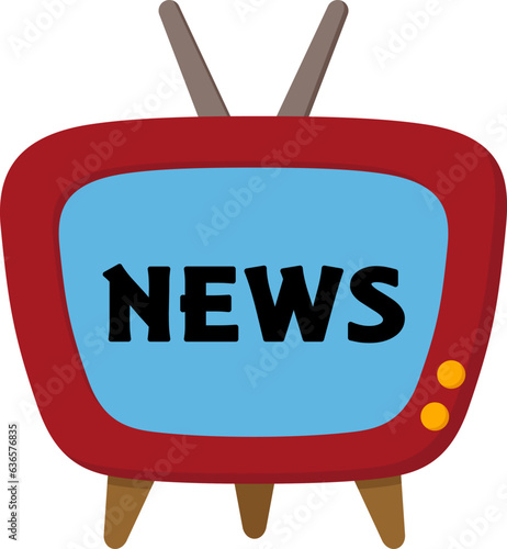 かわいいレトロなテレビ（NEWS）ポップ