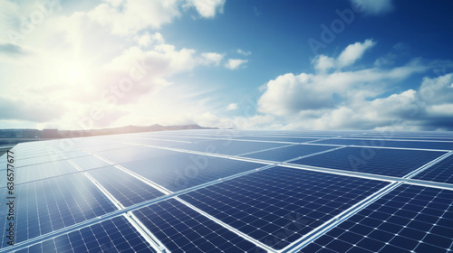 solar panels on a roof, the renewable energy concepts and copyspace area, by generative AI.