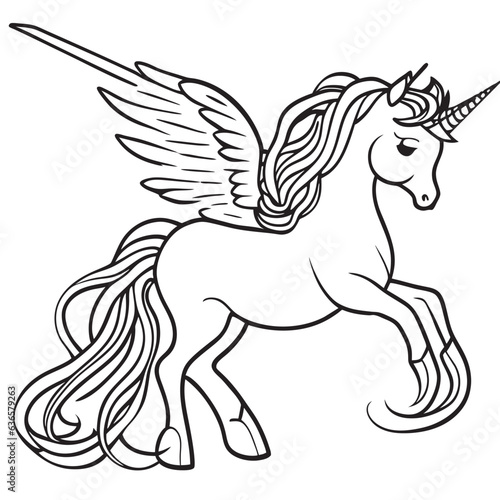 unicorn  vector illustration line art